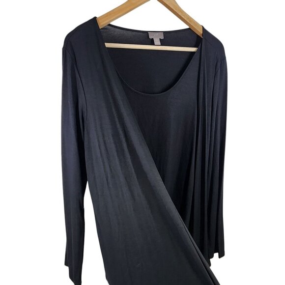 J. Jill Wearever Collection Womens Black Stretch Tee With Built-In Cardigan L - Picture 3 of 7